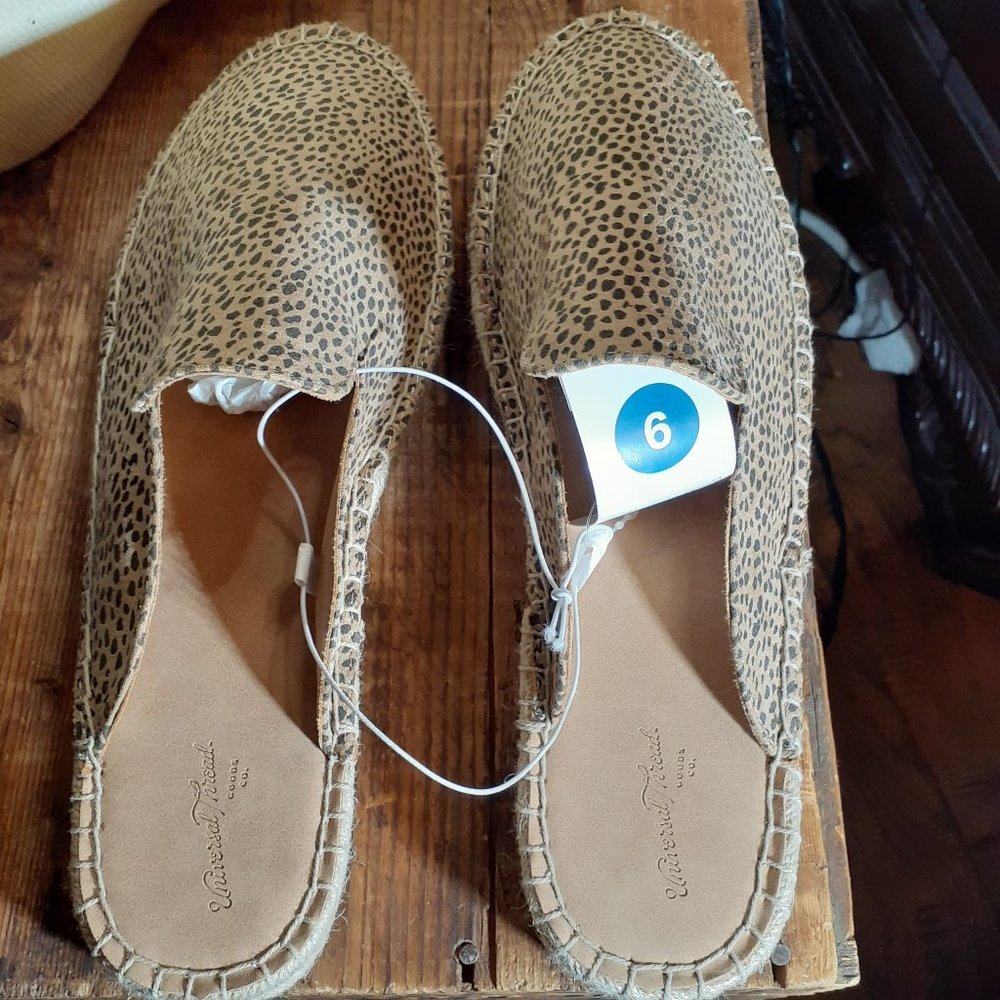 Leopard Print Mules Espadrilles Casual Shoes - Picture 3 of 4